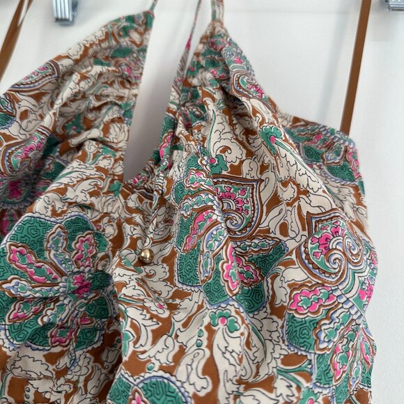 NWT Veronica Beard Aldana Midi Dress Ruched Front Halter Neck Floral Print Sz 12 - Picture 11 of 14